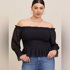 Torrid Black Off-Shoulder Blouse